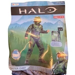 Halo Infinite Master Chief Kids Halloween Muscle Costume Size Large 10-12 NWT